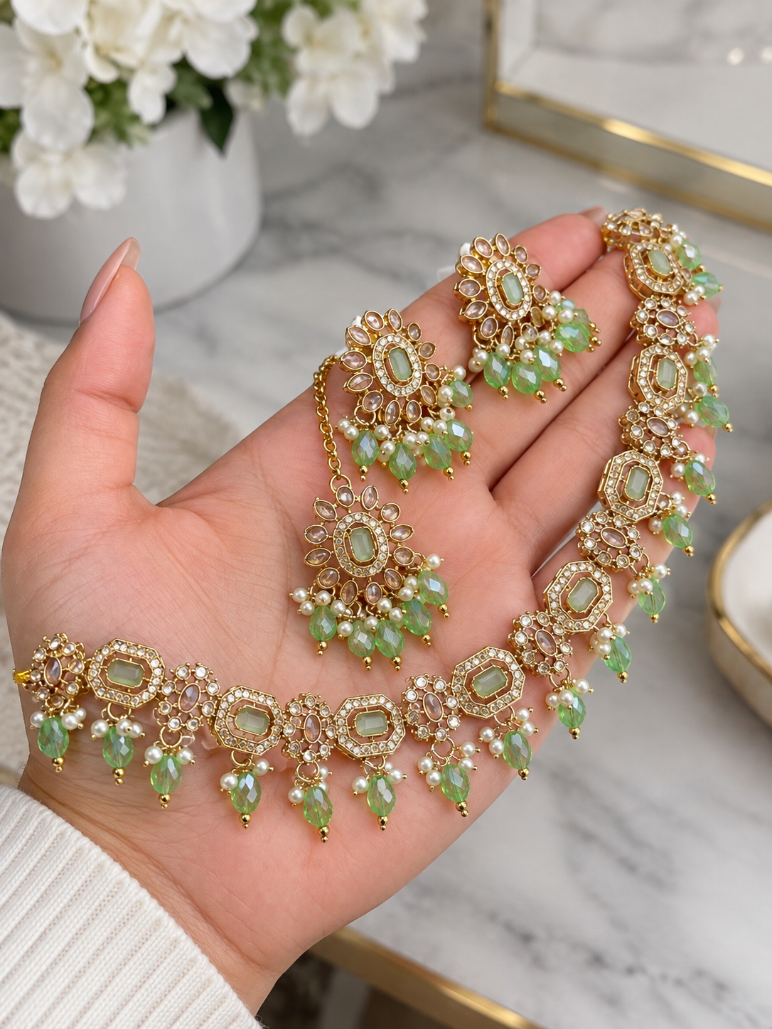 Mehar Reverse AD Sleek Necklace Set