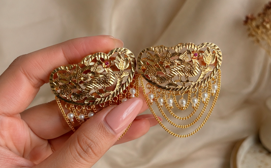 Rabia Jadau Punjabi Style Hair Clip-Pair of Two
