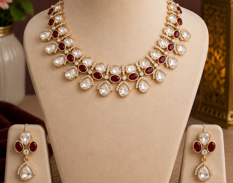 Sania Premium Monsiannate Necklace Set