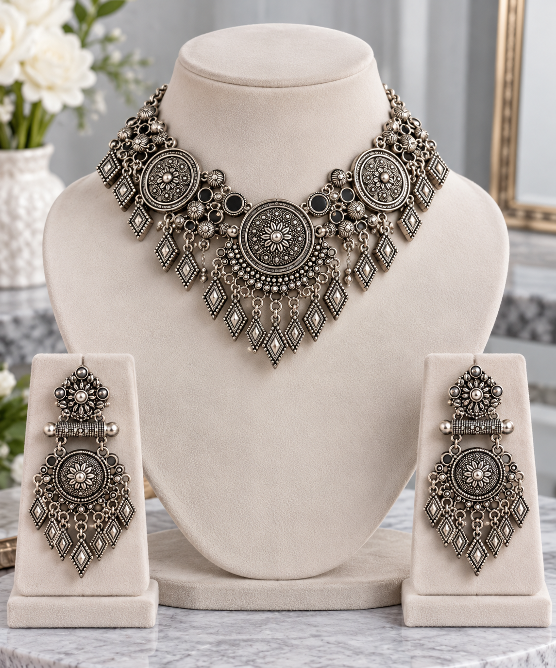 Anika Oxidized Choker Set