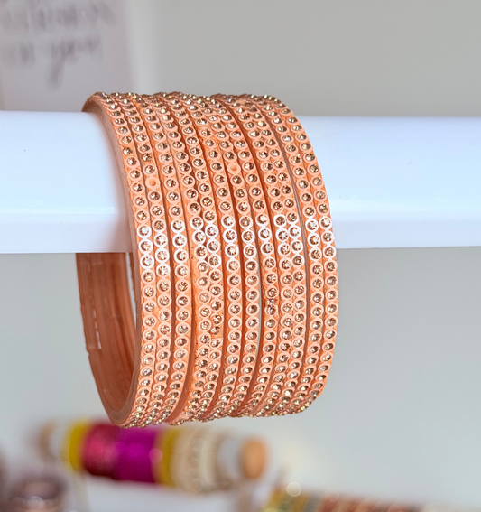 Sophia Peach Bangle Set