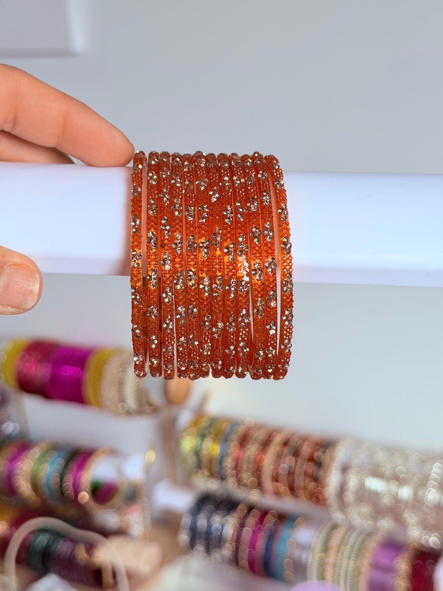 Sophia Bangle Set In Orange