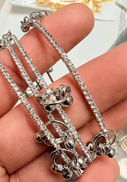Preeti Silver Sparkly Kashmiri Bangle Set of 4