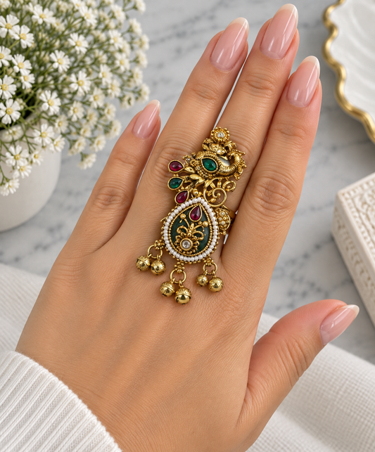 Heritage Adjustable Ghungroo Ring