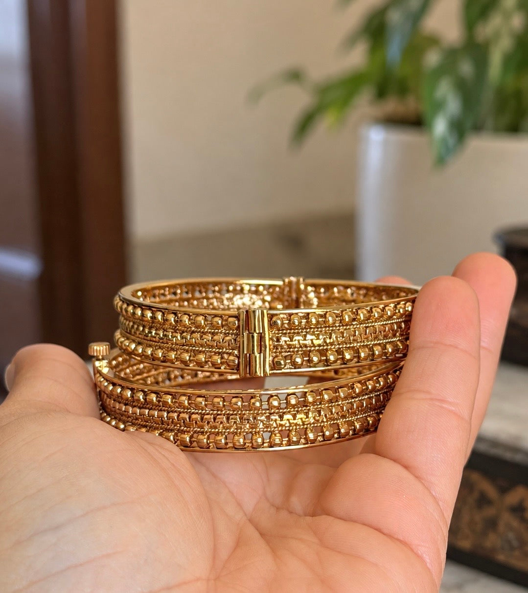 Sunidhi Gold Plated Openable Bangle Set