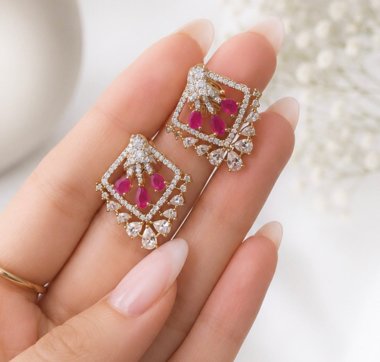 Zara Premium Quality Pendant Set in Ruby