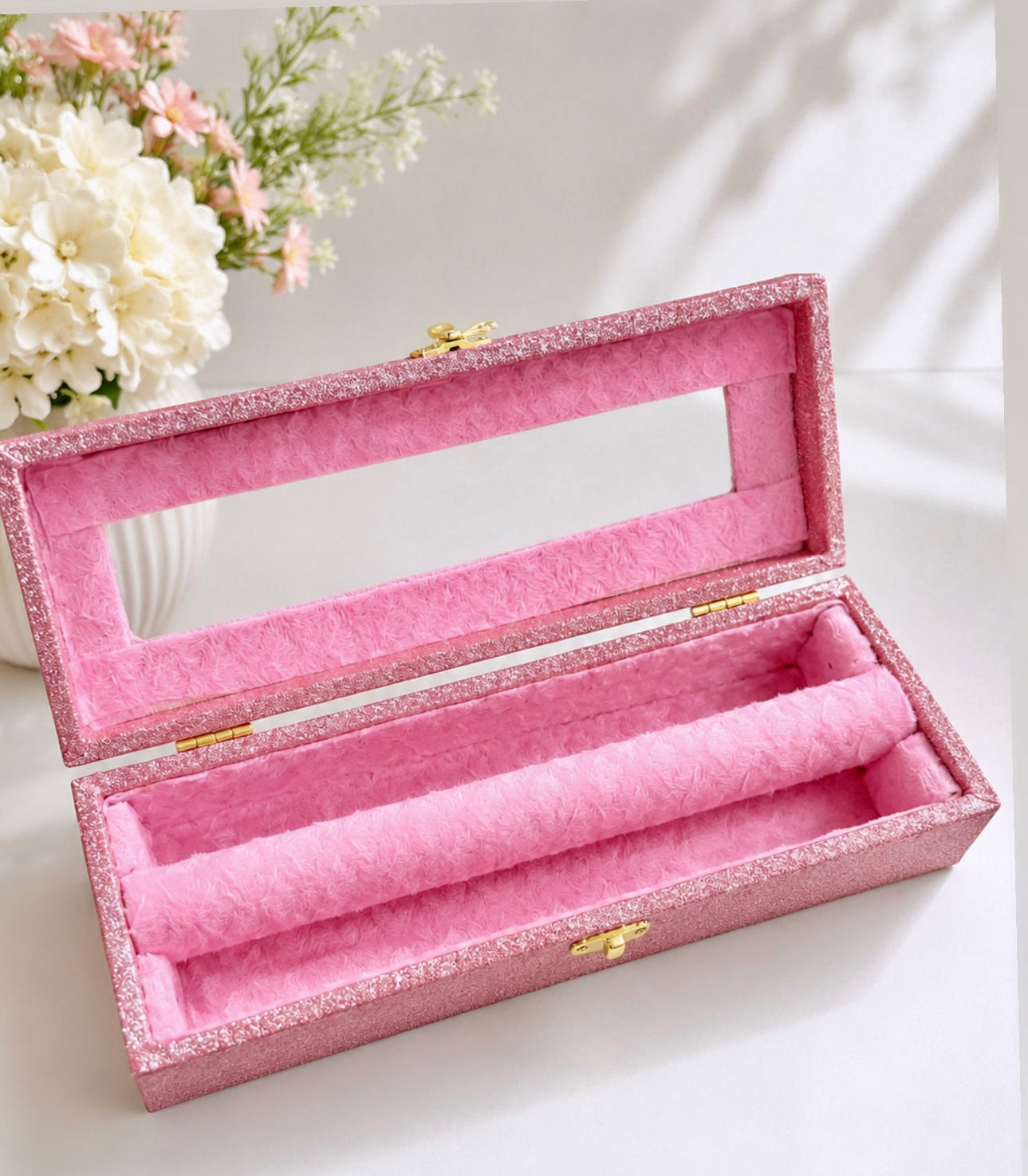 Pink Sparkly One Rod Bangle Box