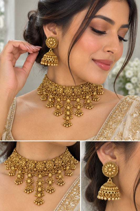 Anamika Waterfall Gold Plated Set