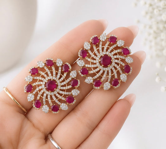 Zara Premium Quality Pendant Set in Ruby