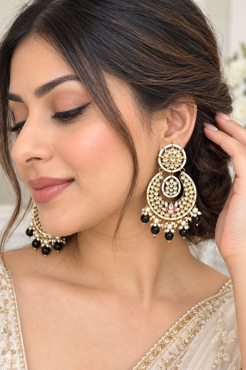 Rakhi Meenakari Statement Earrings