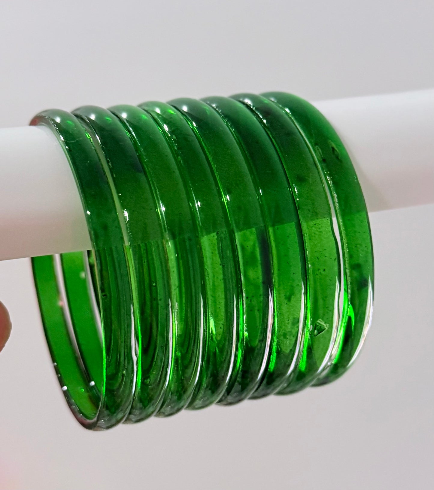 Sophia Glossy Glass Bangle Set
