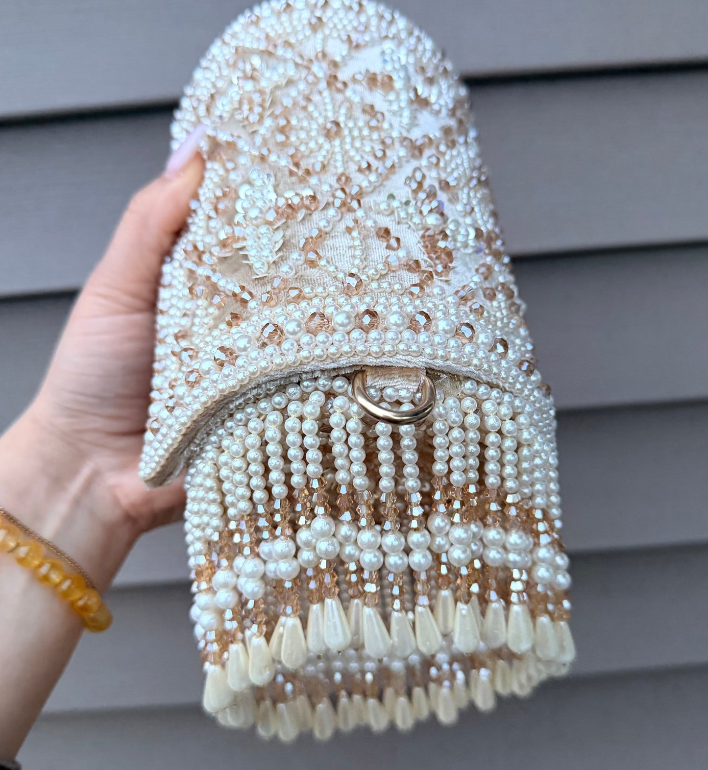 Nia Premiun Quality Pearl Work Handbag