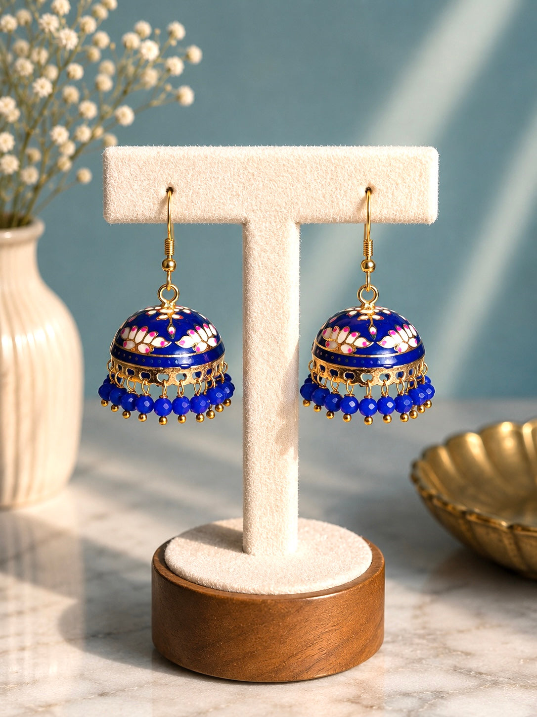 Gurnoor Meenakari Jhumkis