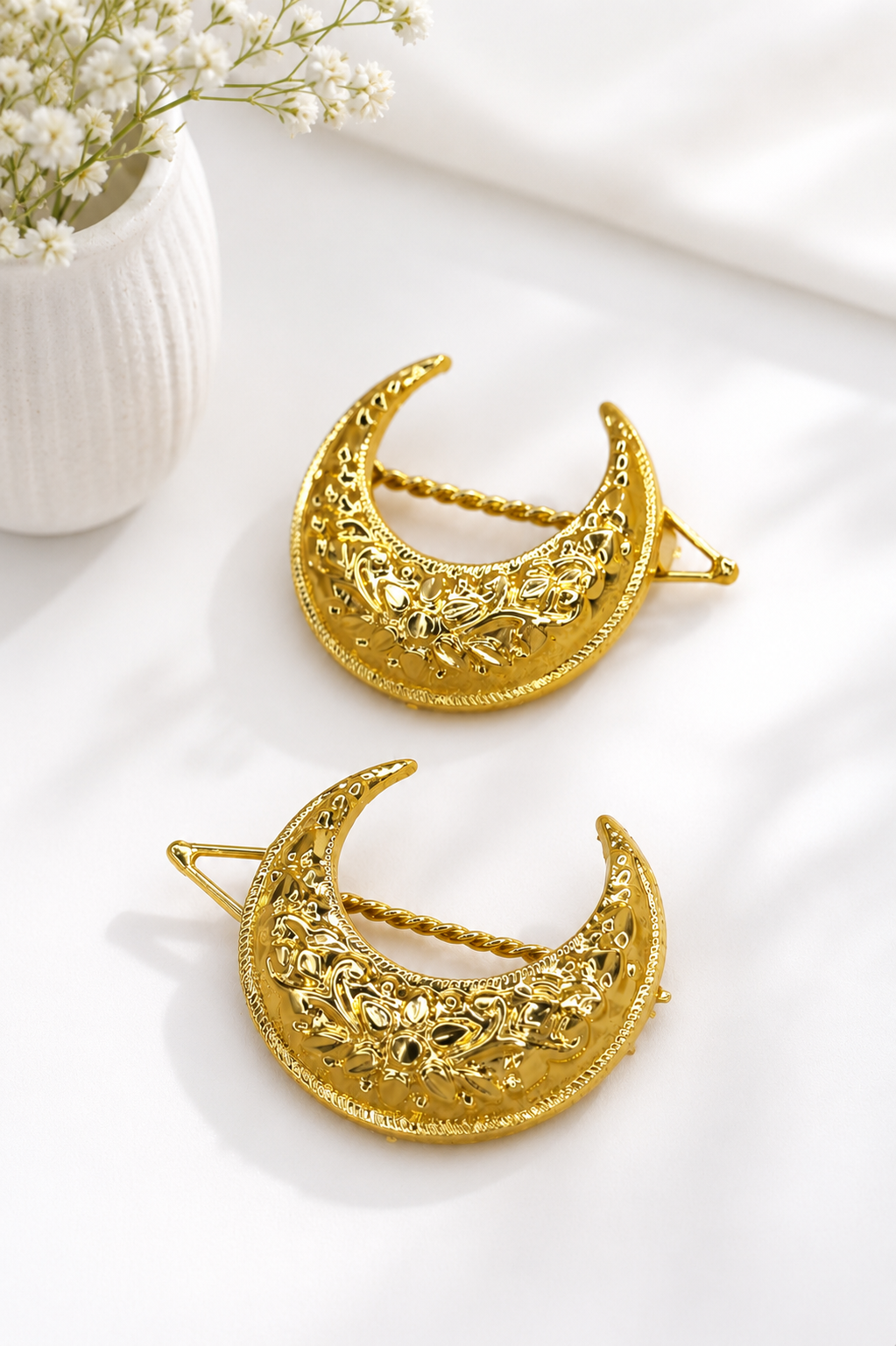 Punjabi Style Jadau Hair Clip-Set of Two