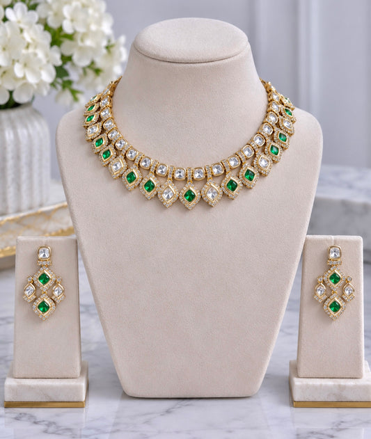 Ashmita Moissanite Sleek Necklace Set