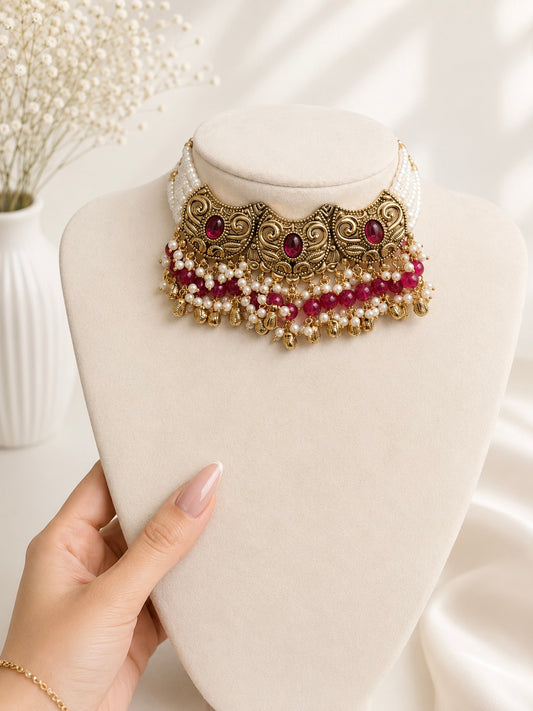 Anam Premium Gold Plated Necklace Set