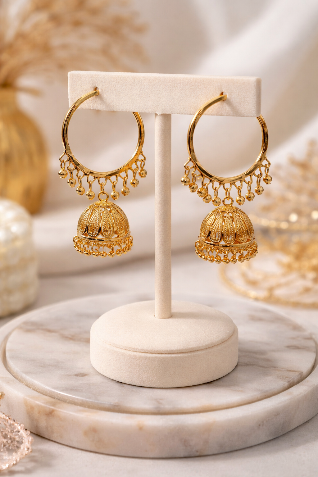 Ashnoor Gold Plated Jhumkis