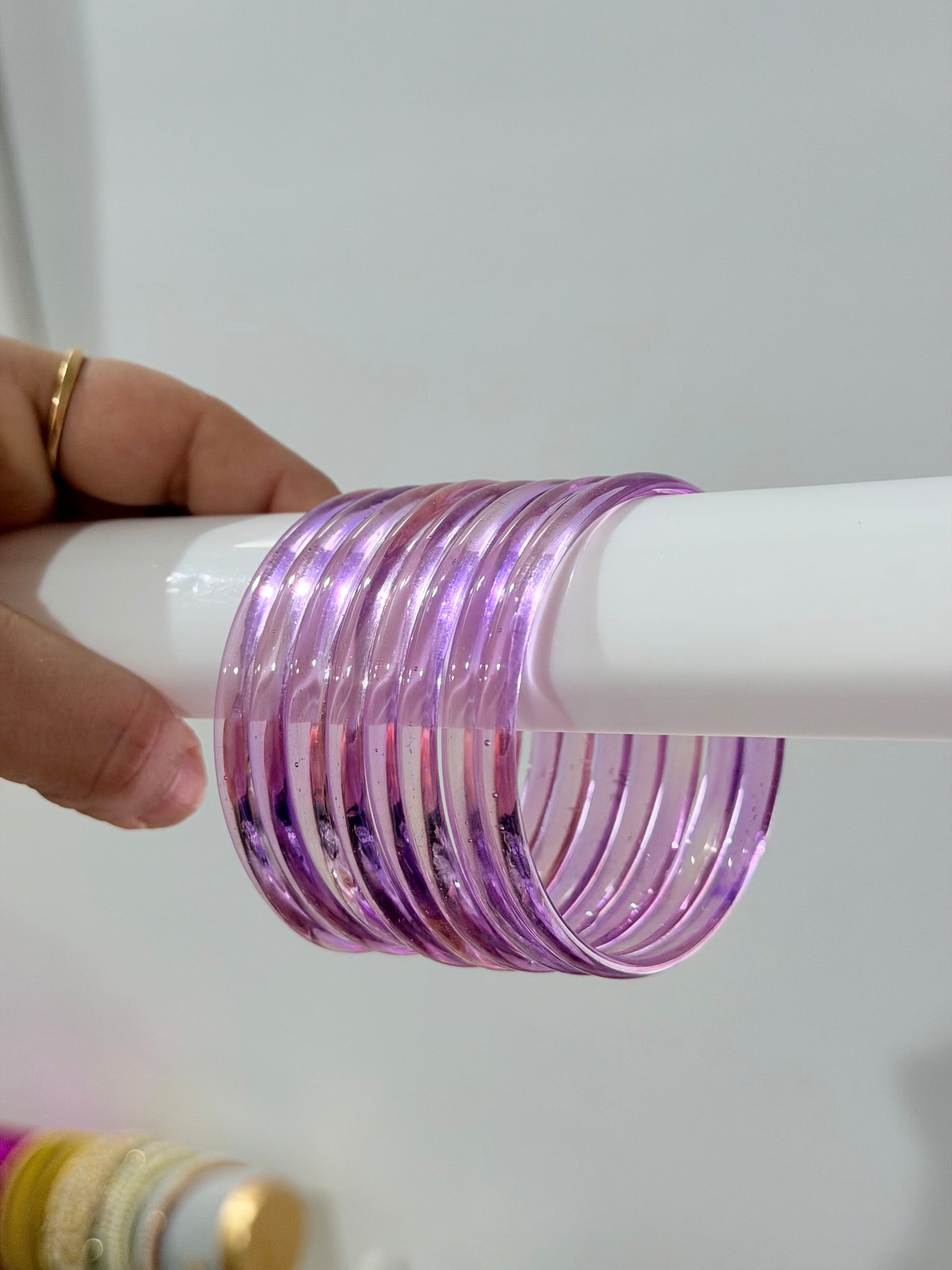 Sophia Glossy Glass Bangle Set