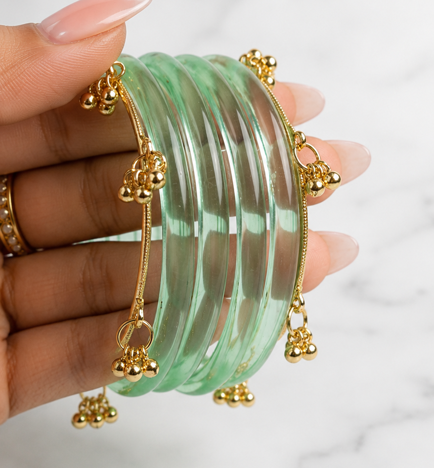 Noor Glossy Bangle Set-For Both Hands