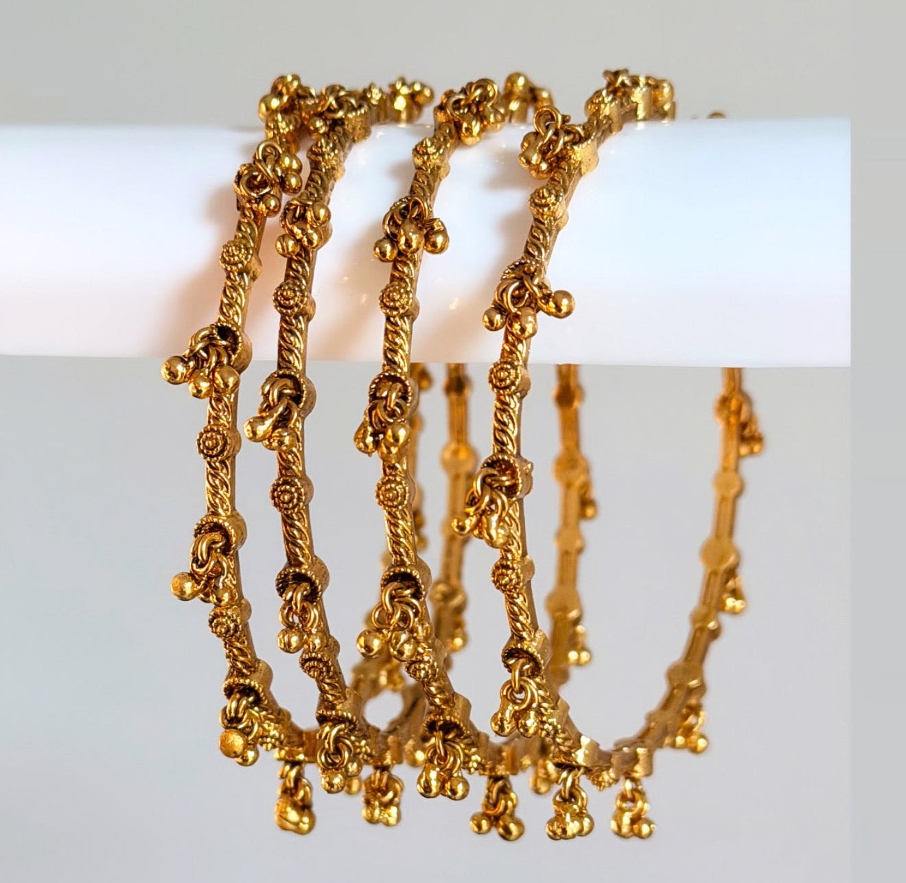 Naina Premium Gold Plated Kashmiri Ghungroo Style Bangle Set of 4