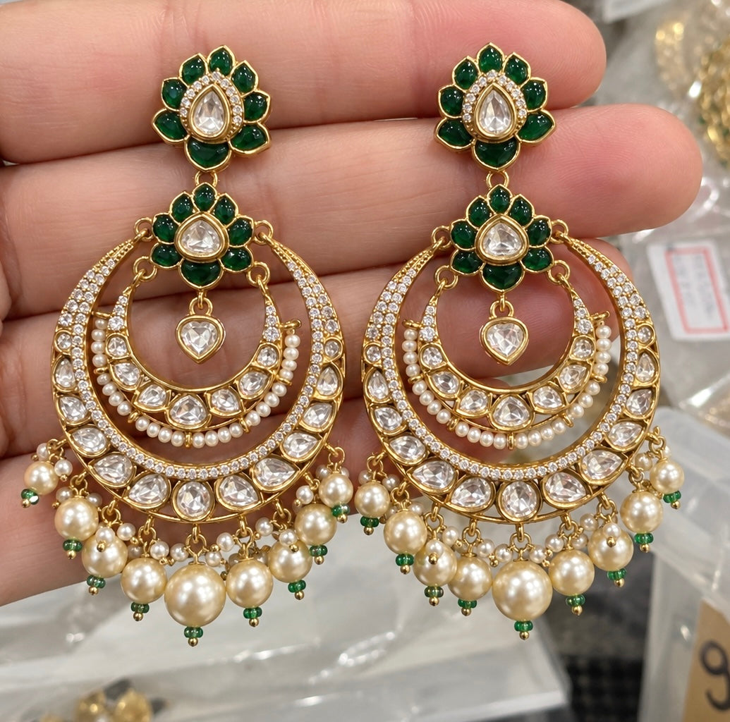 Muskaan Premium Moissanite Statement Earrings