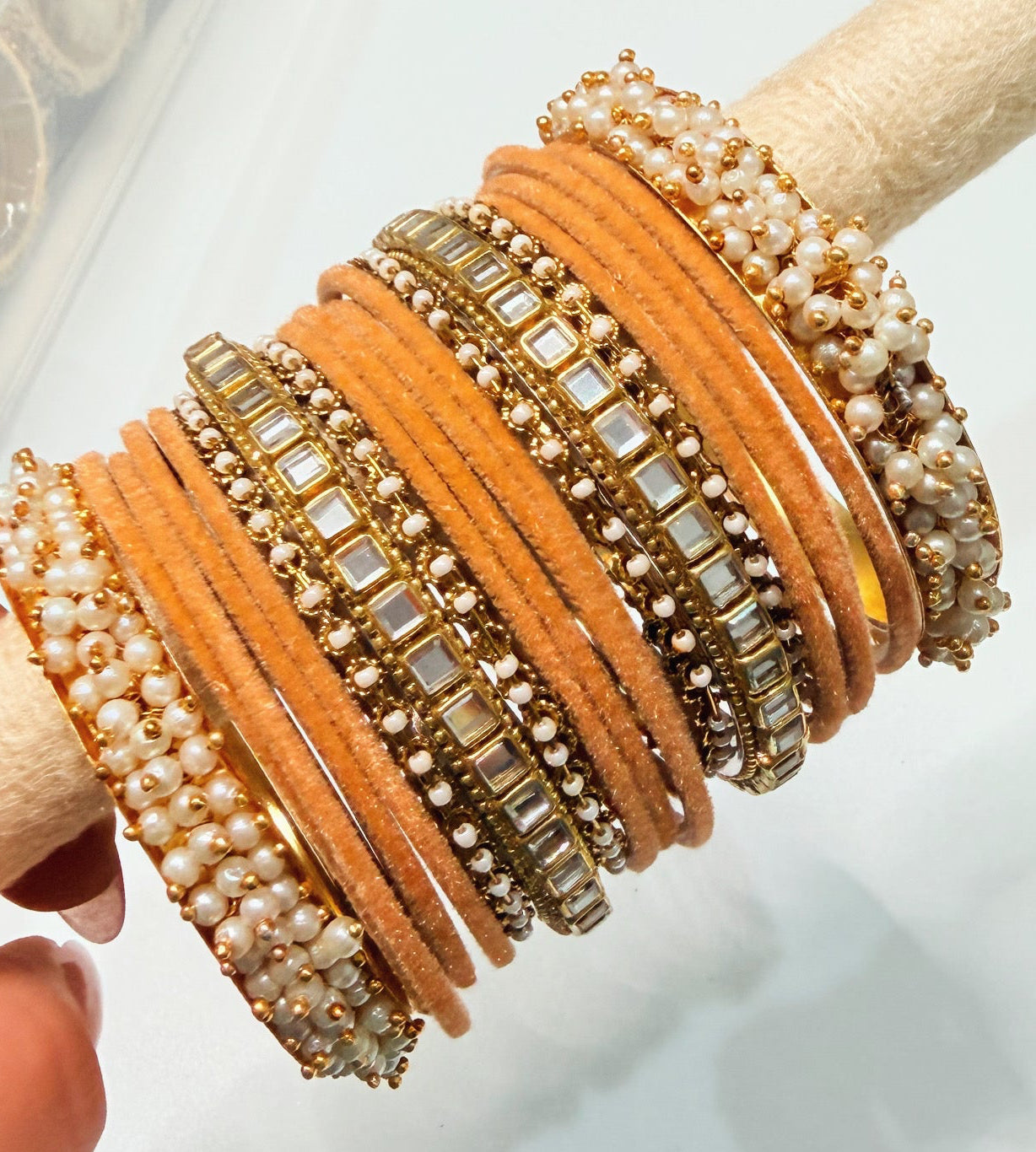 Rashmi Velvet Bangle Set
