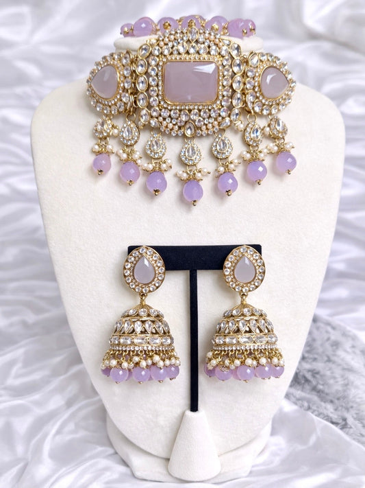 Sarya Necklace Set with Jhumkis