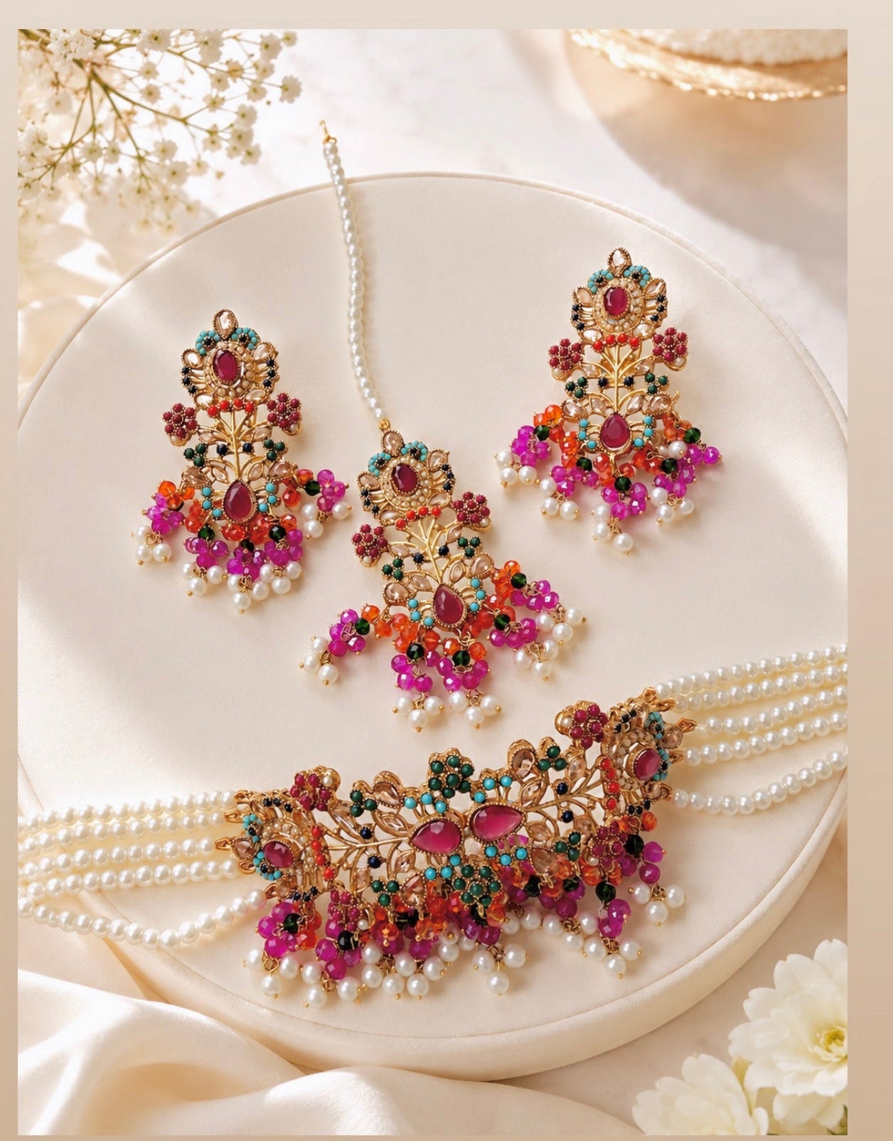 Amreen Nauratan Pakistani Choker Style Necklace Set