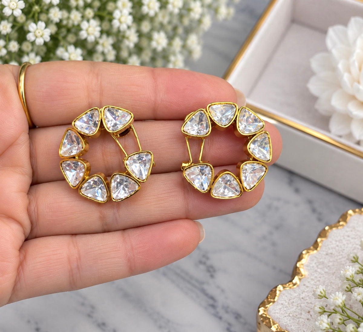 Charu Moissanite Studs