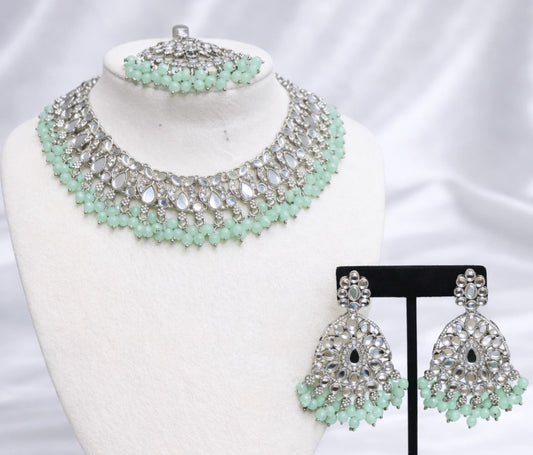 Hira Mirror Necklace Set