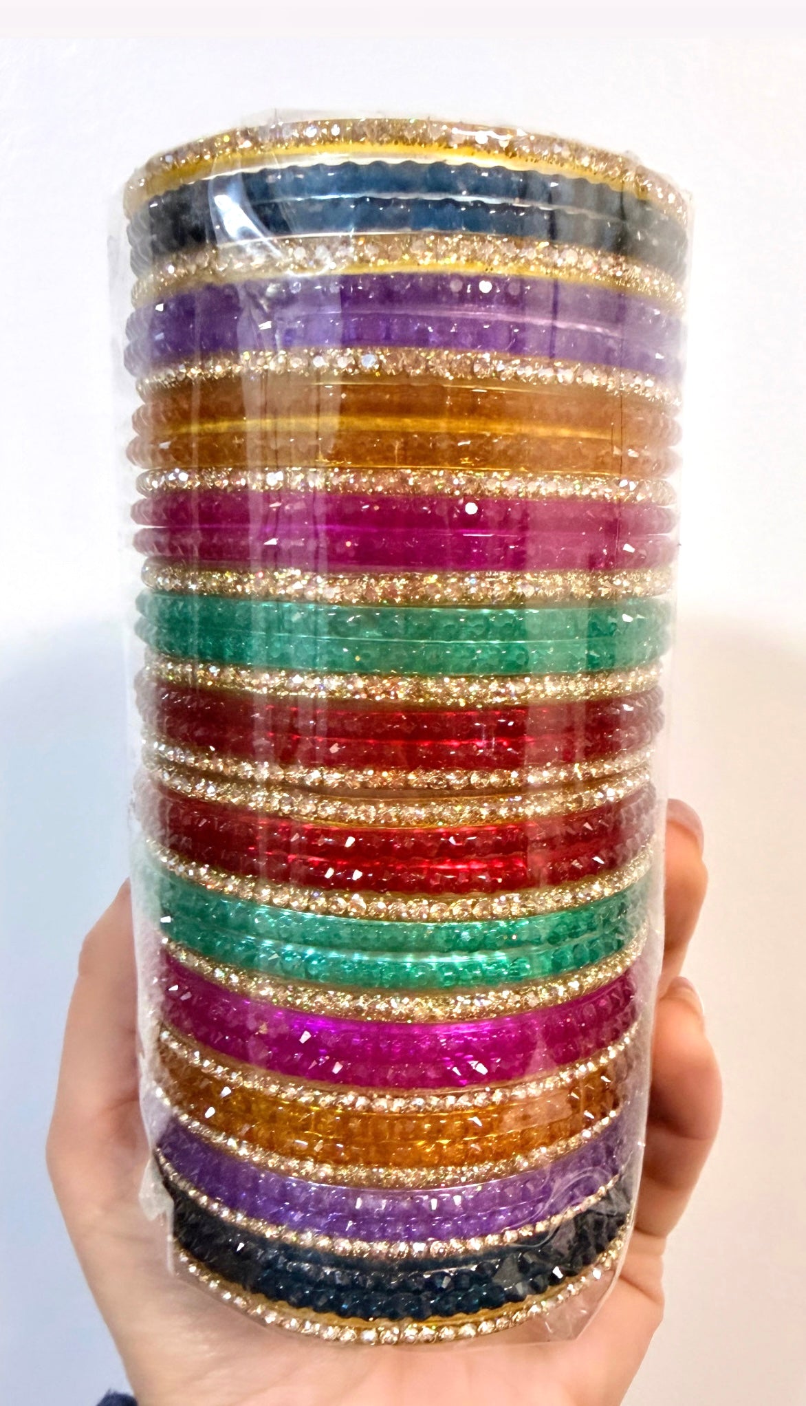 Lilah Multi Color Glass Bangle Set