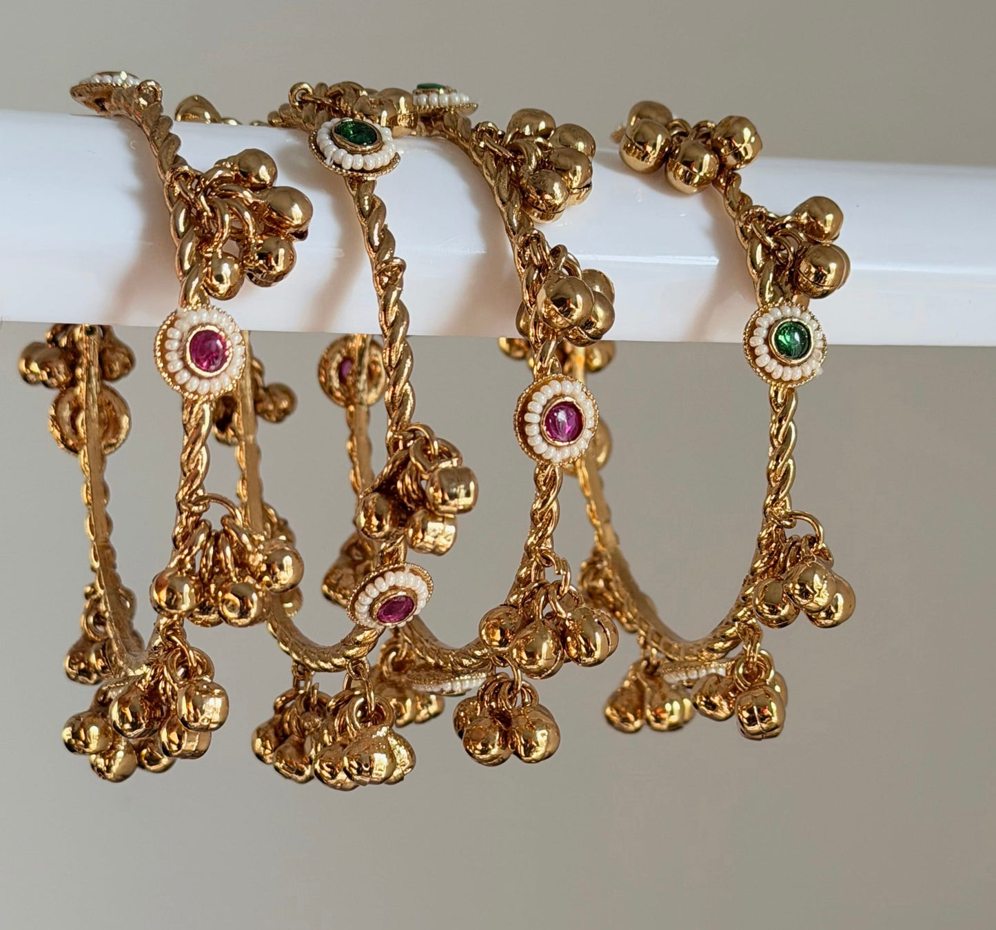 Seerat Premium Gold Plated Kashmiri Bangle Set-Set of 4 Bangles