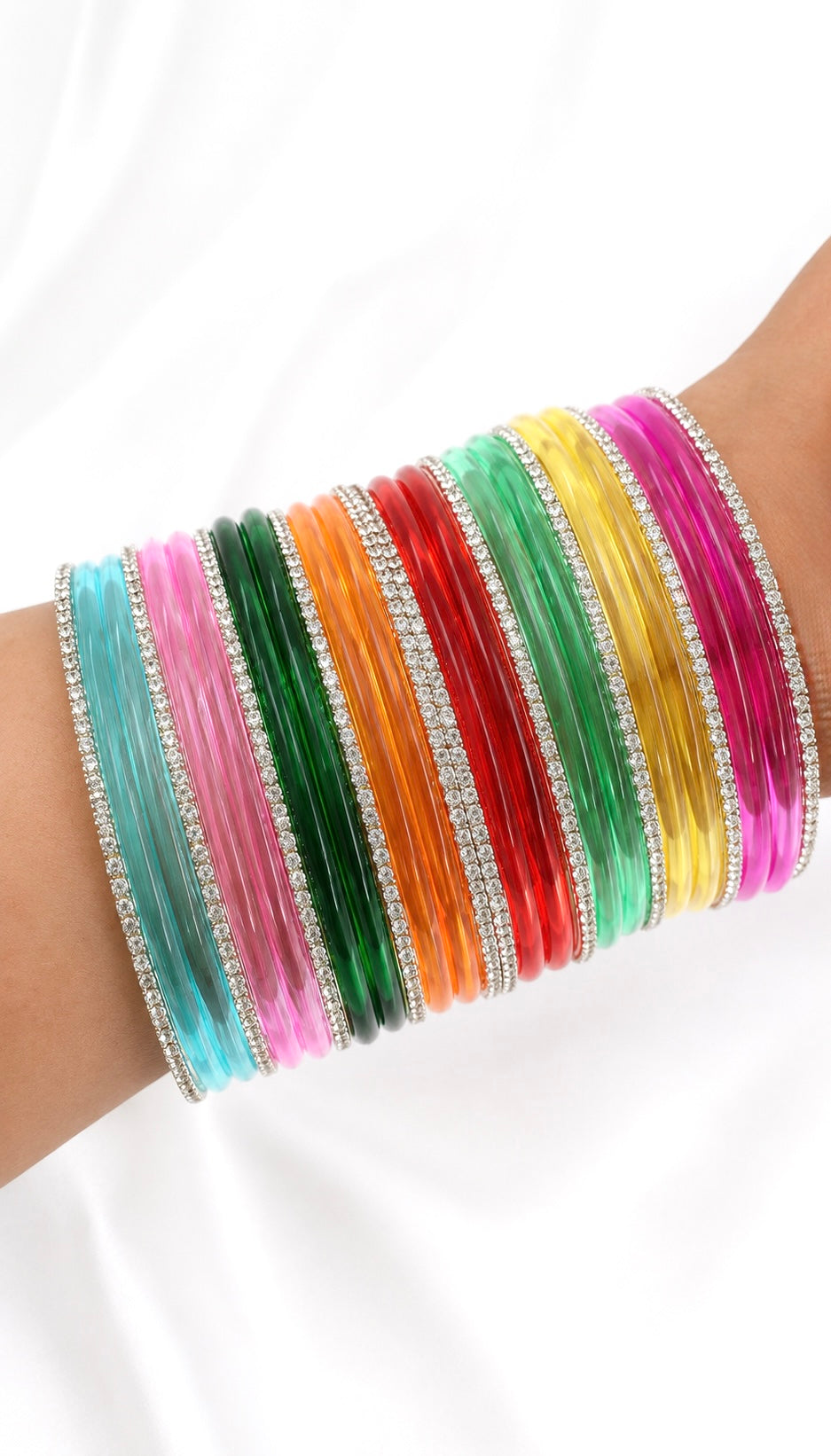 Glossy Glass Bangle Set