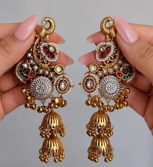 Shania Kashmiri Earrings-Earcuff Style