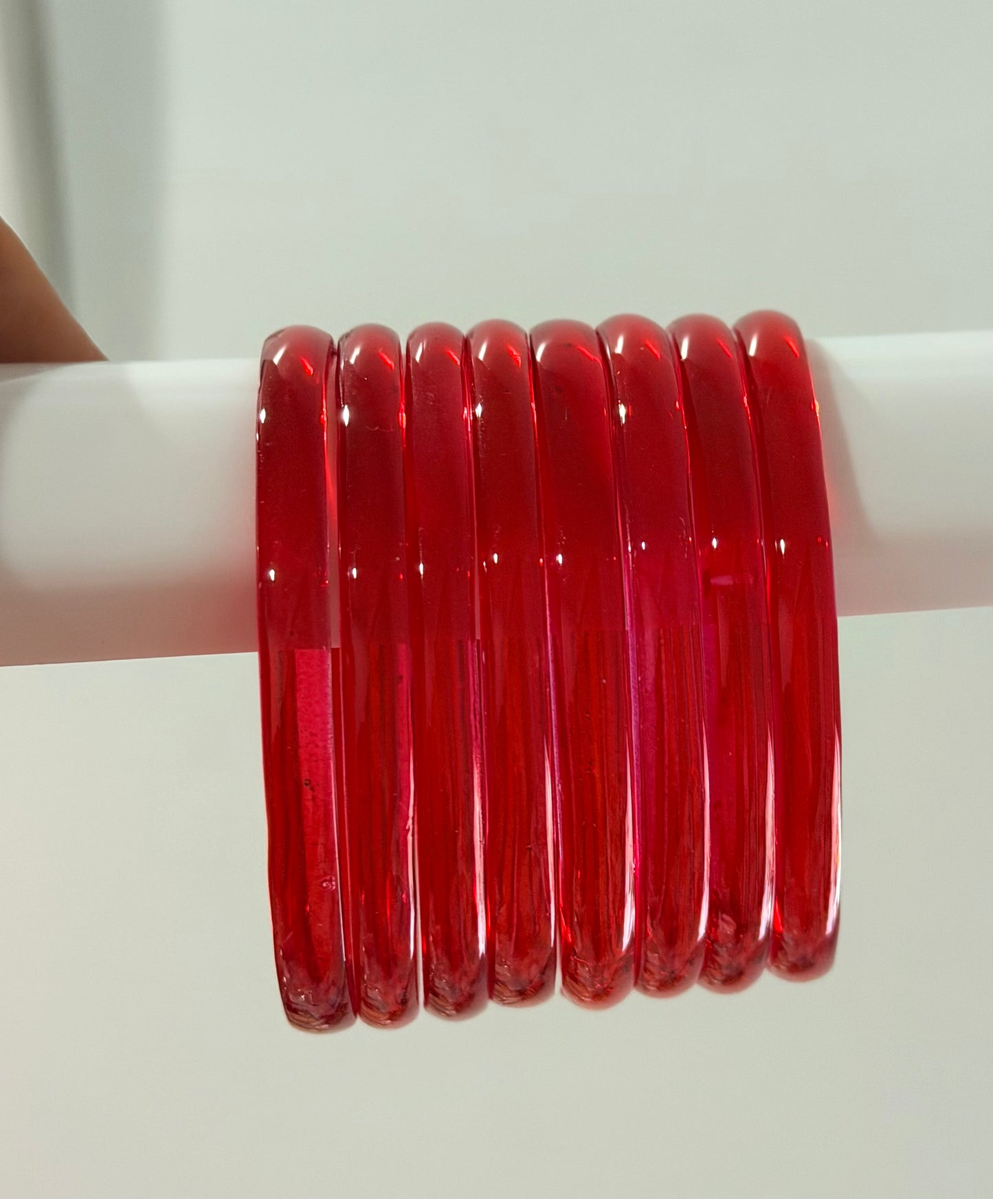 Sophia Glossy Glass Bangle Set
