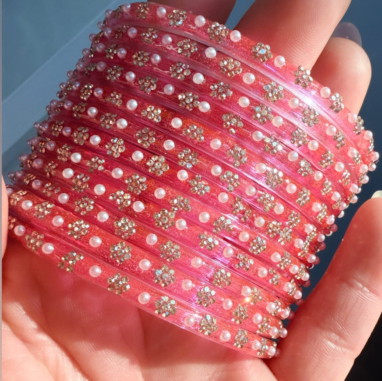 Sonal Pearl Glass Bangle Set