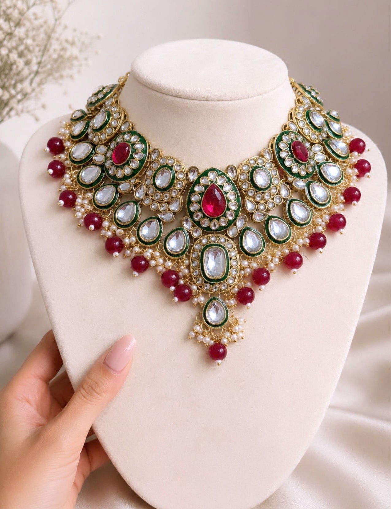 Afreen Premium Quality Kundan Necklace Set