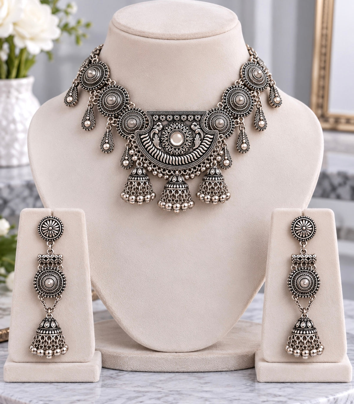 Anika Oxidized Choker Set
