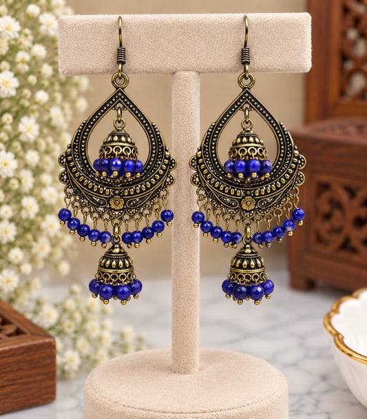 Jas Oxidized Style Jhumkis