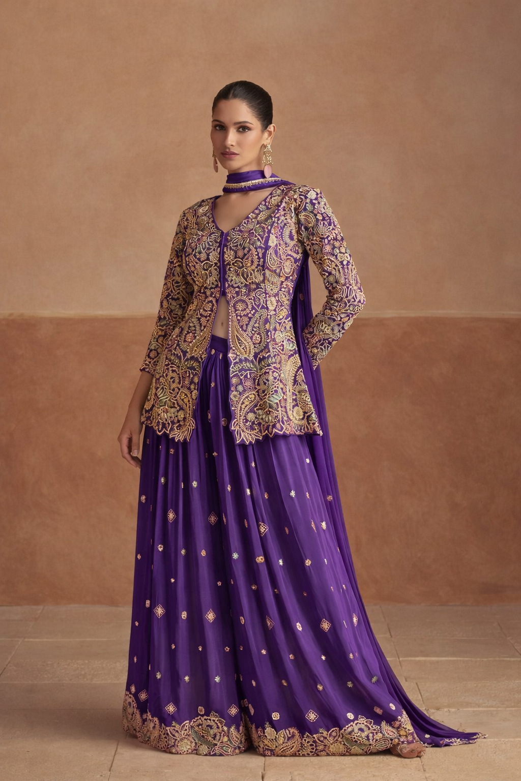Yasmin Embroidered Sharara Suit