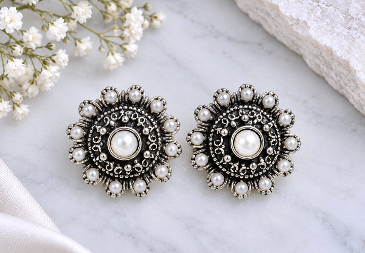 Kiran Oxidized Studs