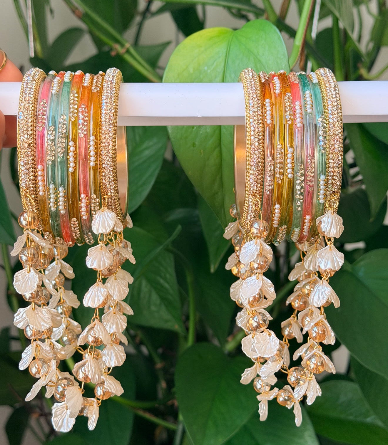 Sumaira Hanging Style Glass Bangle Set