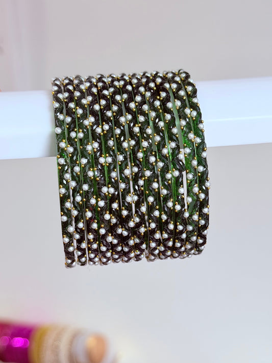 Sophia Pearl Glass Bangle Set