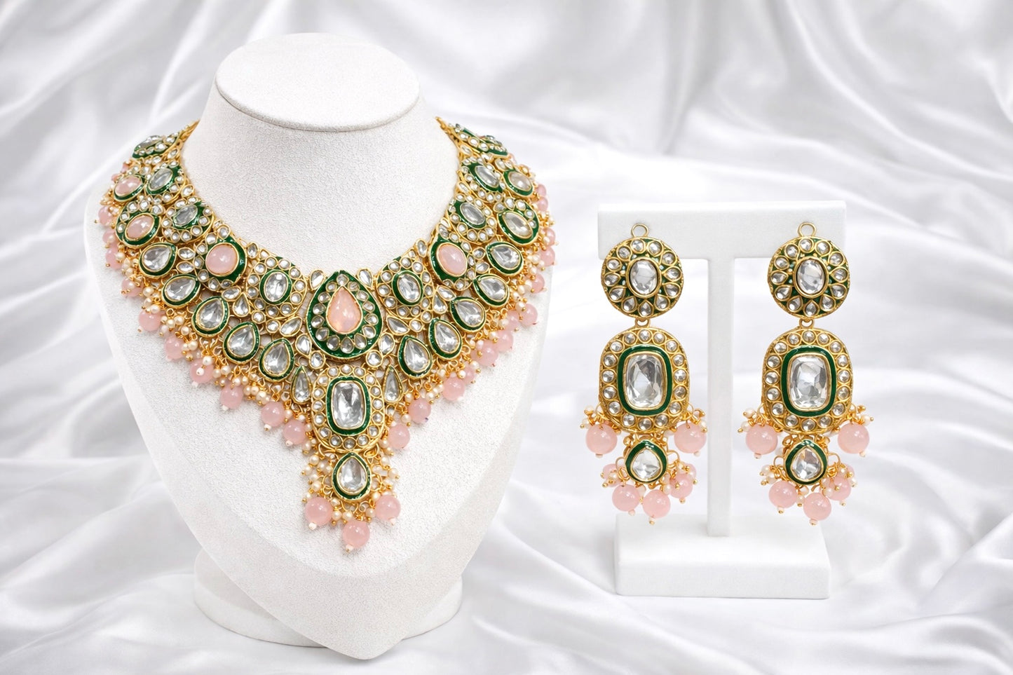 Areeba Polki & Kundan Necklace Set