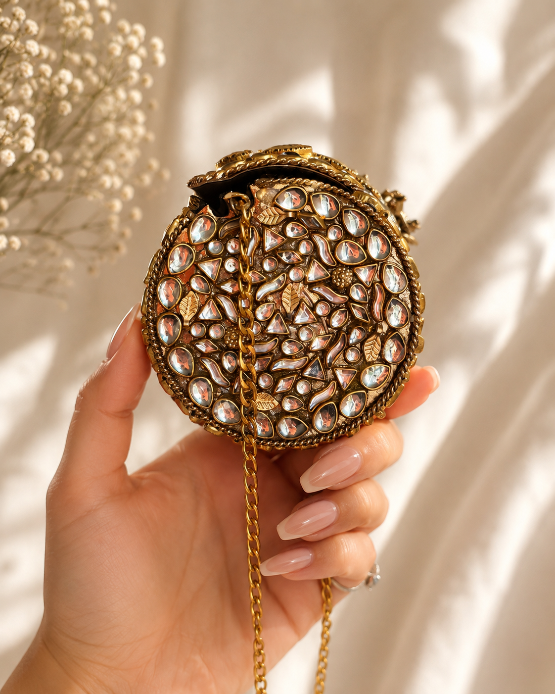 Naina Kundan Mini Clutch