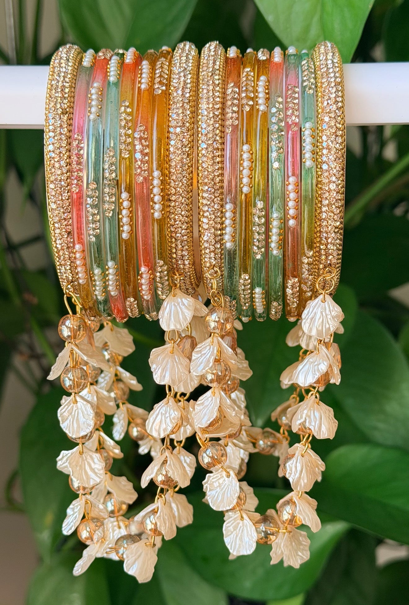 Sumaira Hanging Style Glass Bangle Set