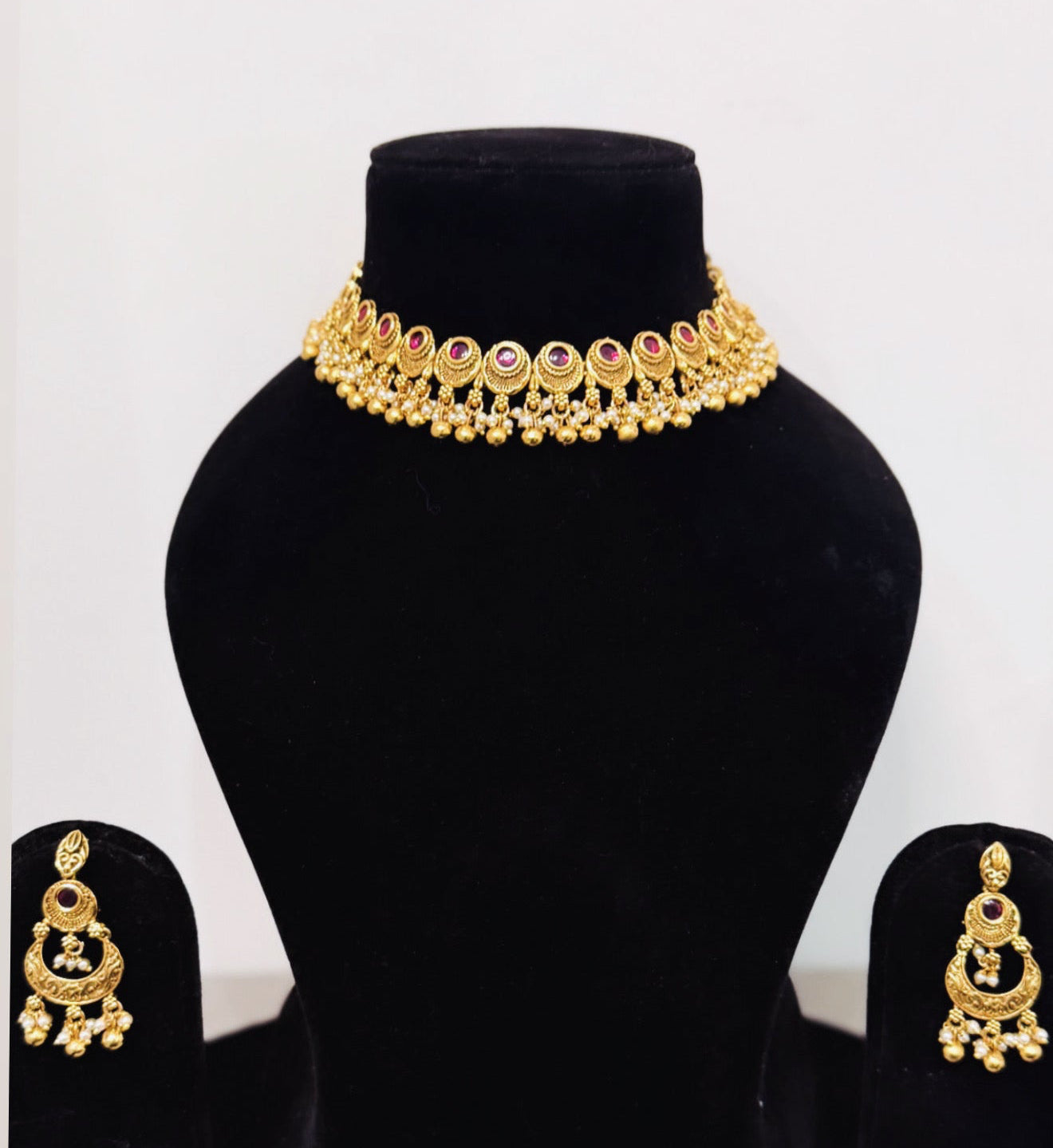 Premium Quality Ruby Necklace Set