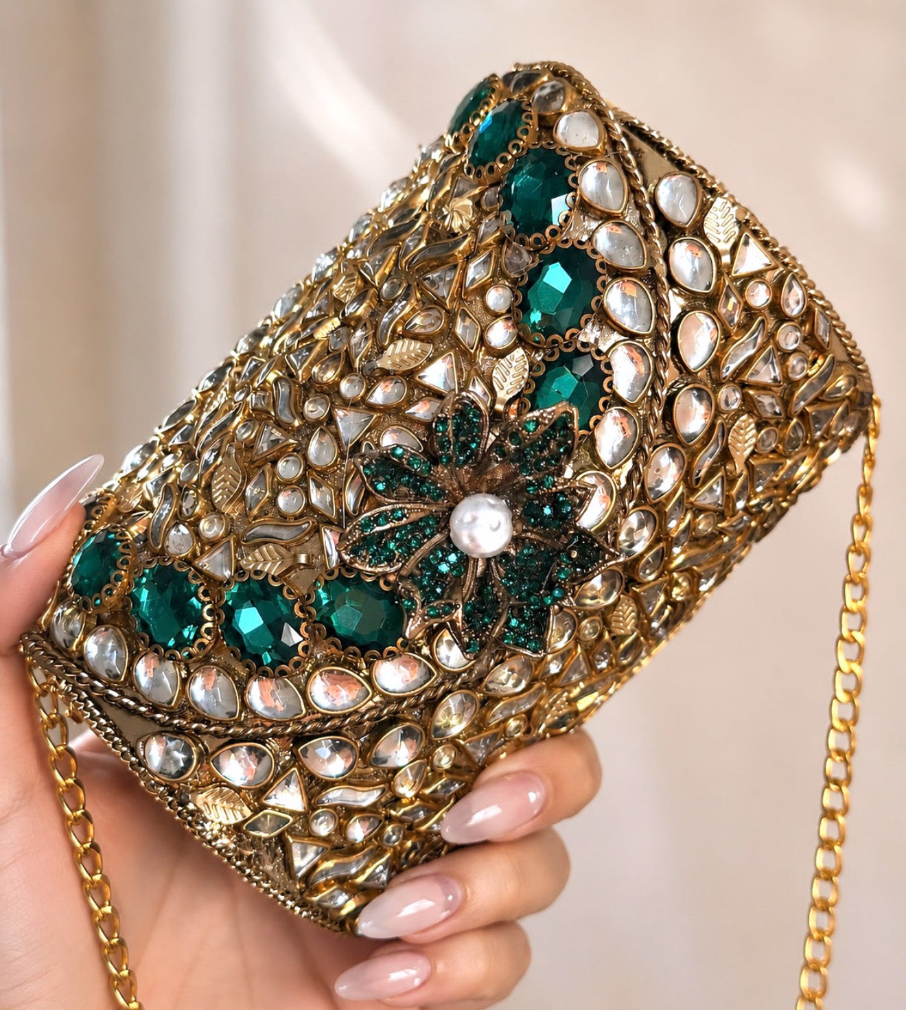 Naina Kundan Mini Clutch