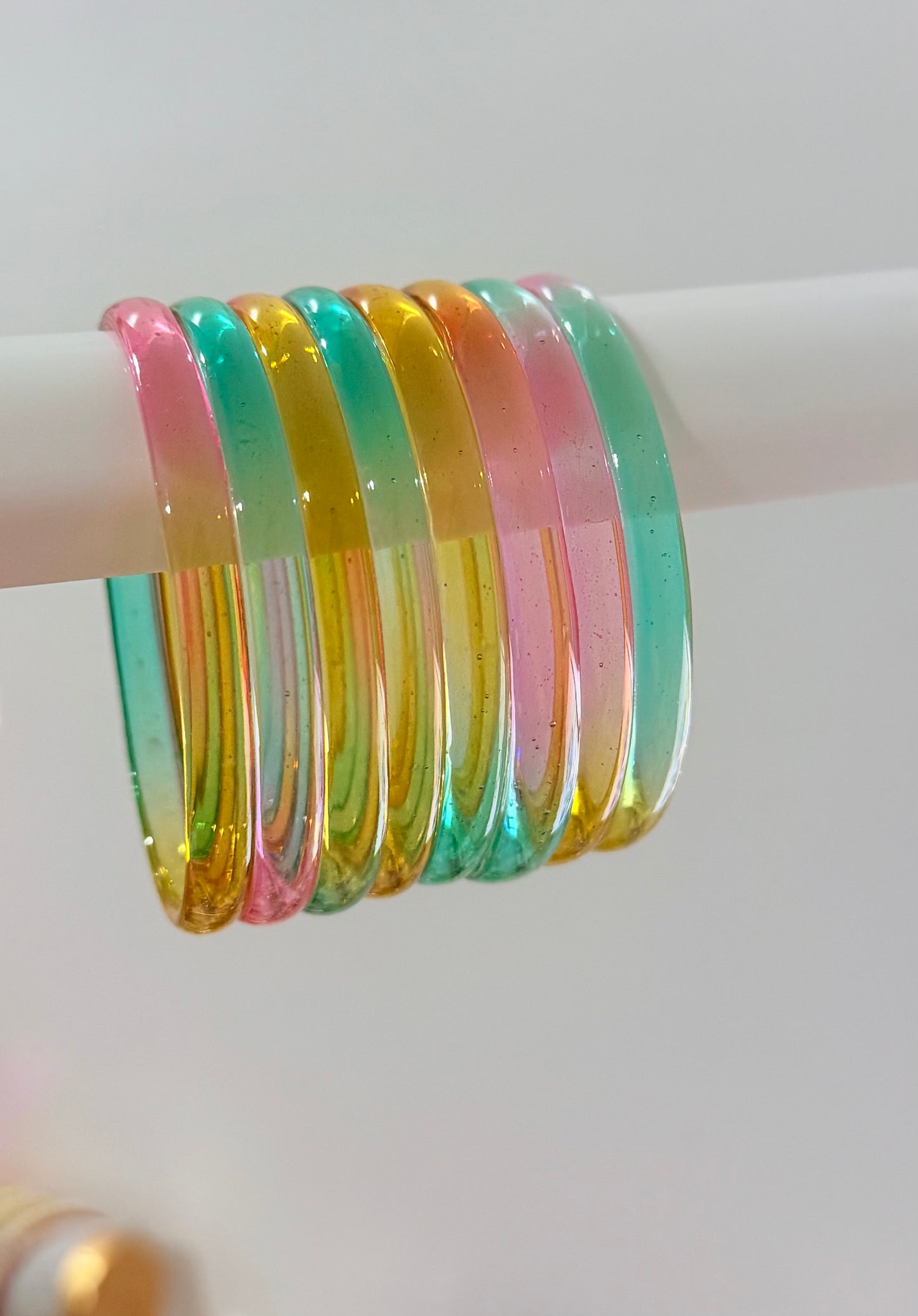 Sophia Glossy Glass Bangle Set