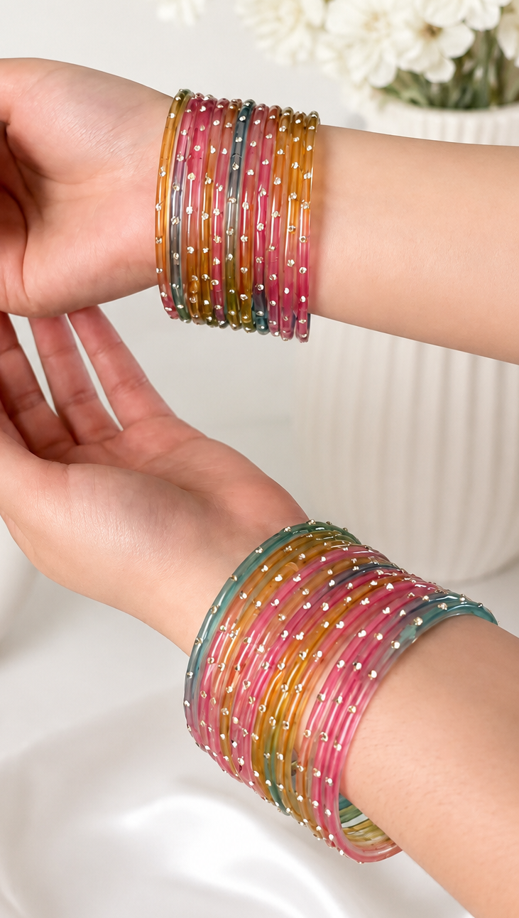 Sophia Glass Bangle Set